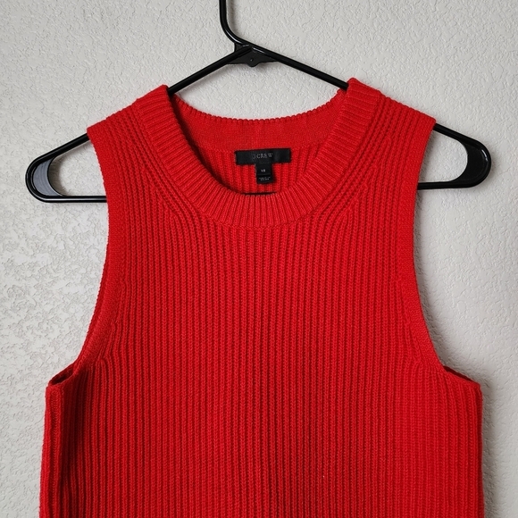 J.CREW sleeveless tunic knit sweater in cherry red‎ size XS - Picture 5 of 10
